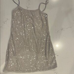 Sparkling Silver Mini Dress